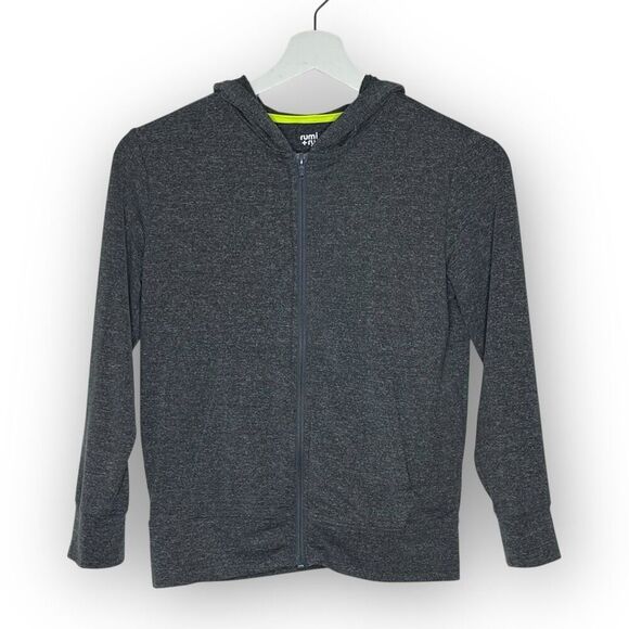 Rumi & Ryder Full Zip Hooded Long Sleeve Active Wear Gray Top Kids Size Medium - Picture 1 of 9